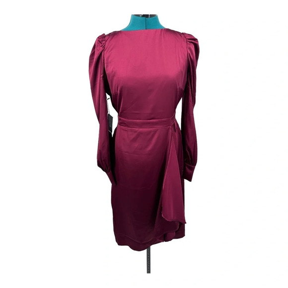 Area Star RIA SATIN DRESS IN RED NWOT - Picture 7 of 9